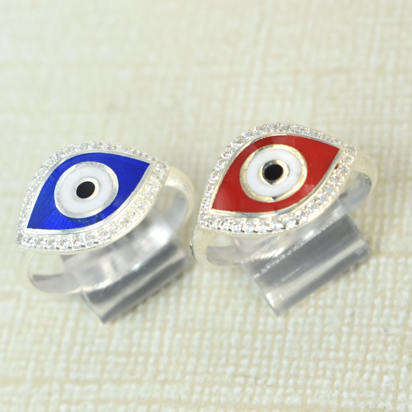 925 Plata Evil Eye Protection Anillos , Sterling Silver Protection Rings