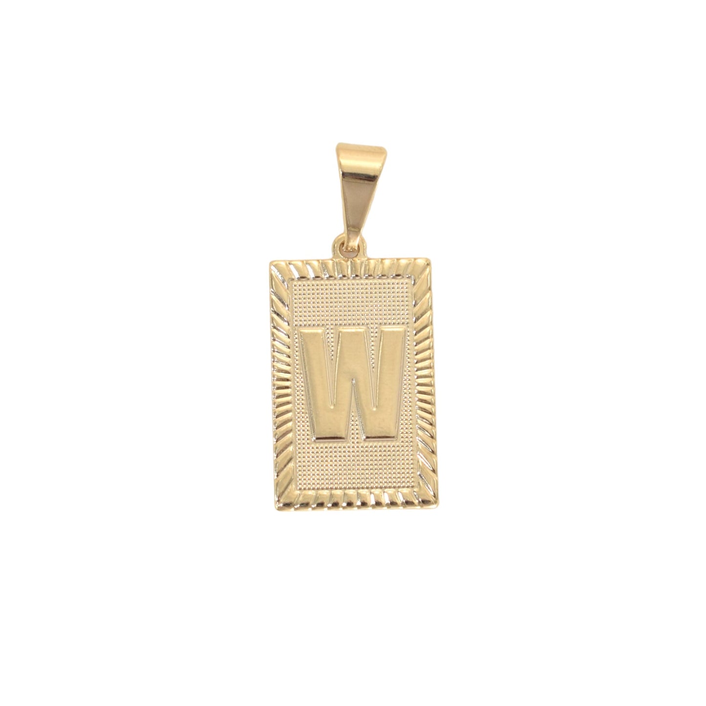 Gold Plated Pendant-Initials Square Diamond Cut