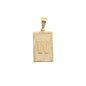 Gold Plated Pendant-Initials Square Diamond Cut