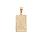 Gold Plated Pendant-Initials Square Diamond Cut