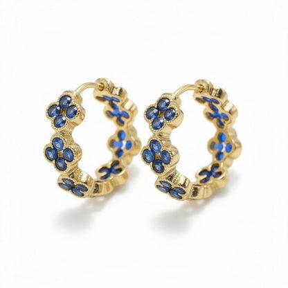 Gold Plated Multi Color Hoop Earrings