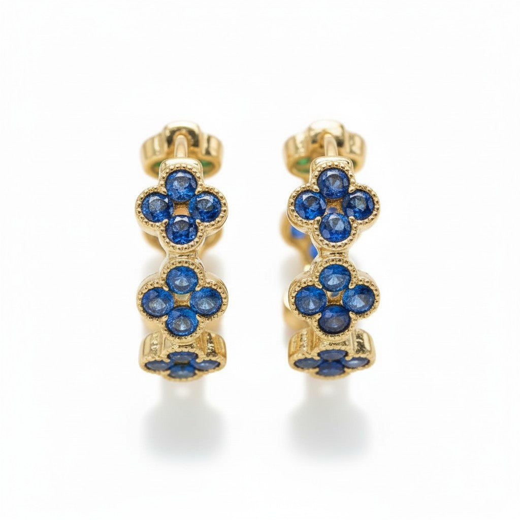 Gold Plated Multi Color Hoop Earrings