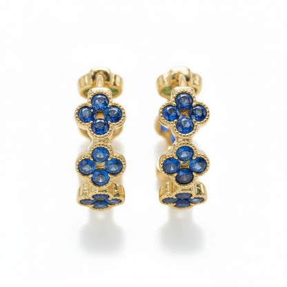 Gold Plated Multi Color Hoop Earrings