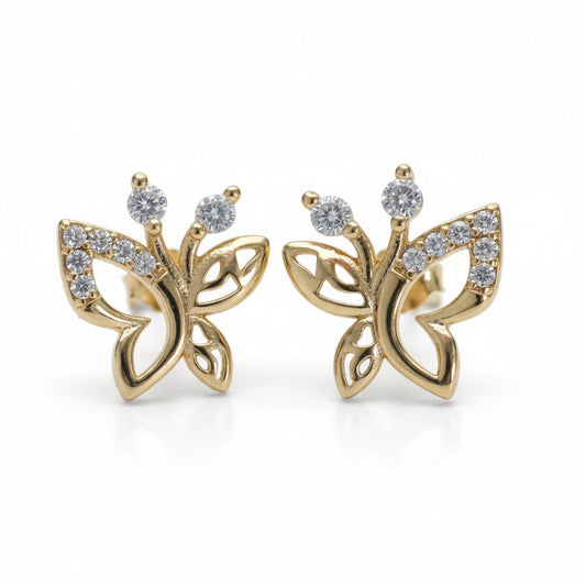 Dainty Open Wing Butterfly Stud Earrings - Amafhha Jewels