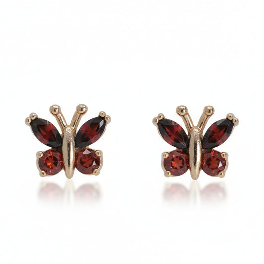 Gemstone Butterfly Stud Earrings - Amafhha Jewels