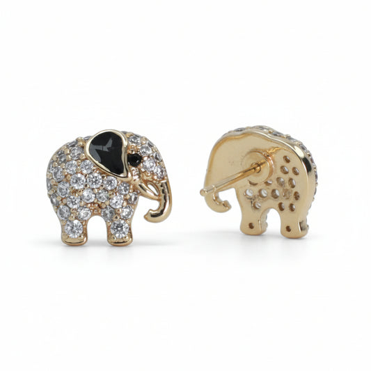 Sparkling Pave Elephant Stud Earrings - Amafhha Jewels