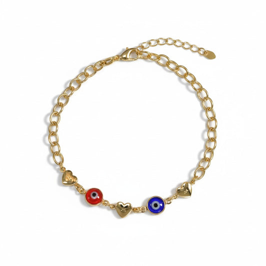 Gold Plated Bracelet enamel evil eye