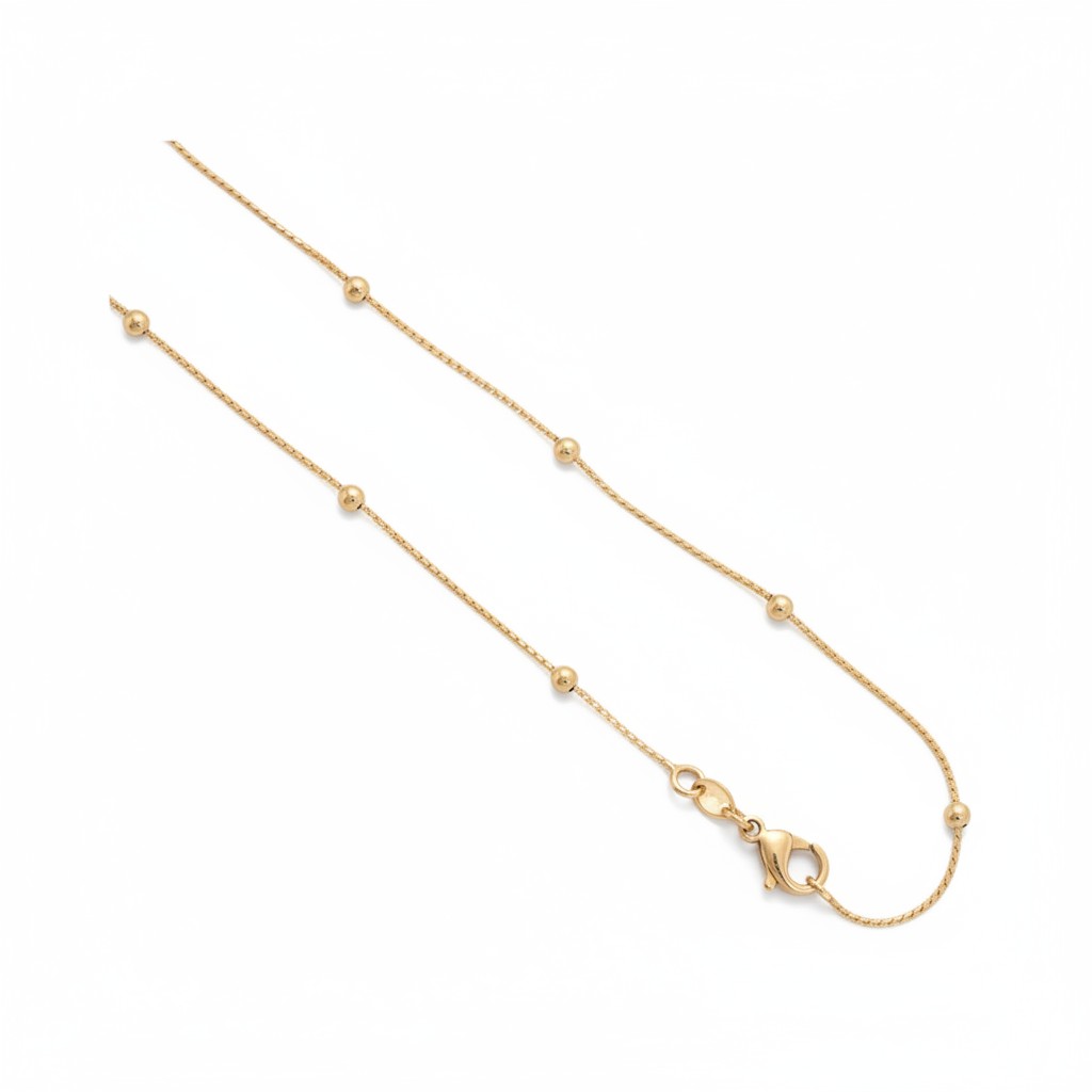 Gold Plated Station Chain Necklace