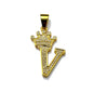 Gold Plated A-Z Crown Initial Pendants CZ
