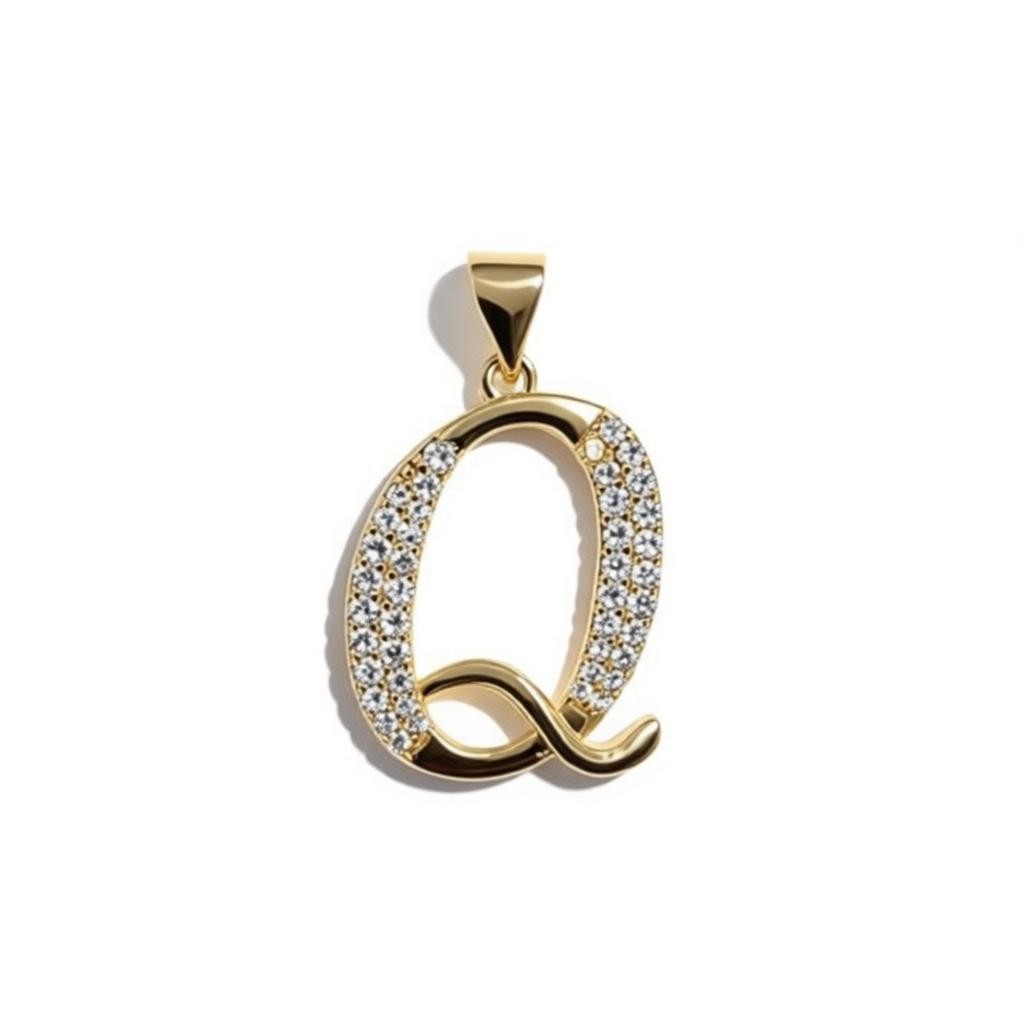 Gold Plated A-Z Cursive Initial Pendants CZ