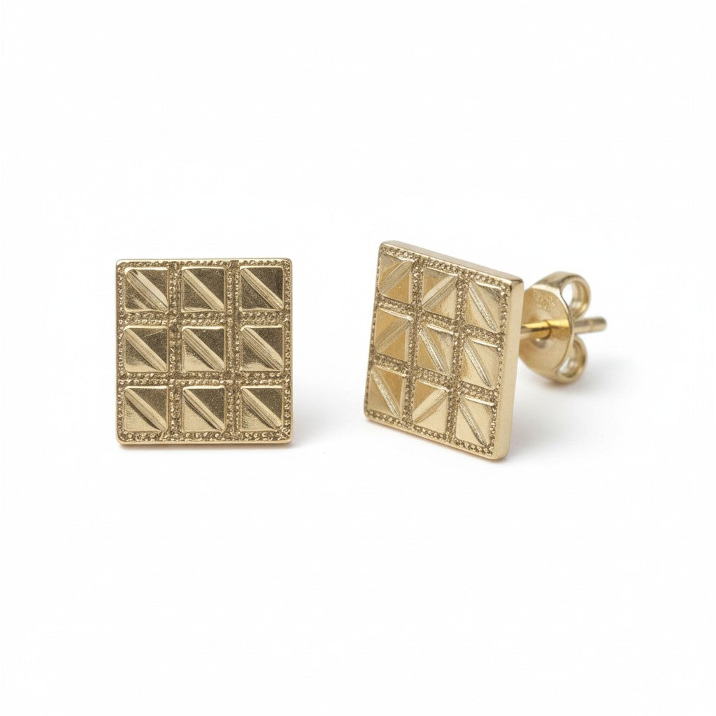 925 Sterling Silver Stud Earrings Nugget Texture