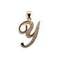Gold Plated A-Z Cursive Initial Pendants CZ