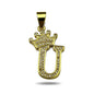 Gold Plated A-Z Crown Initial Pendants CZ