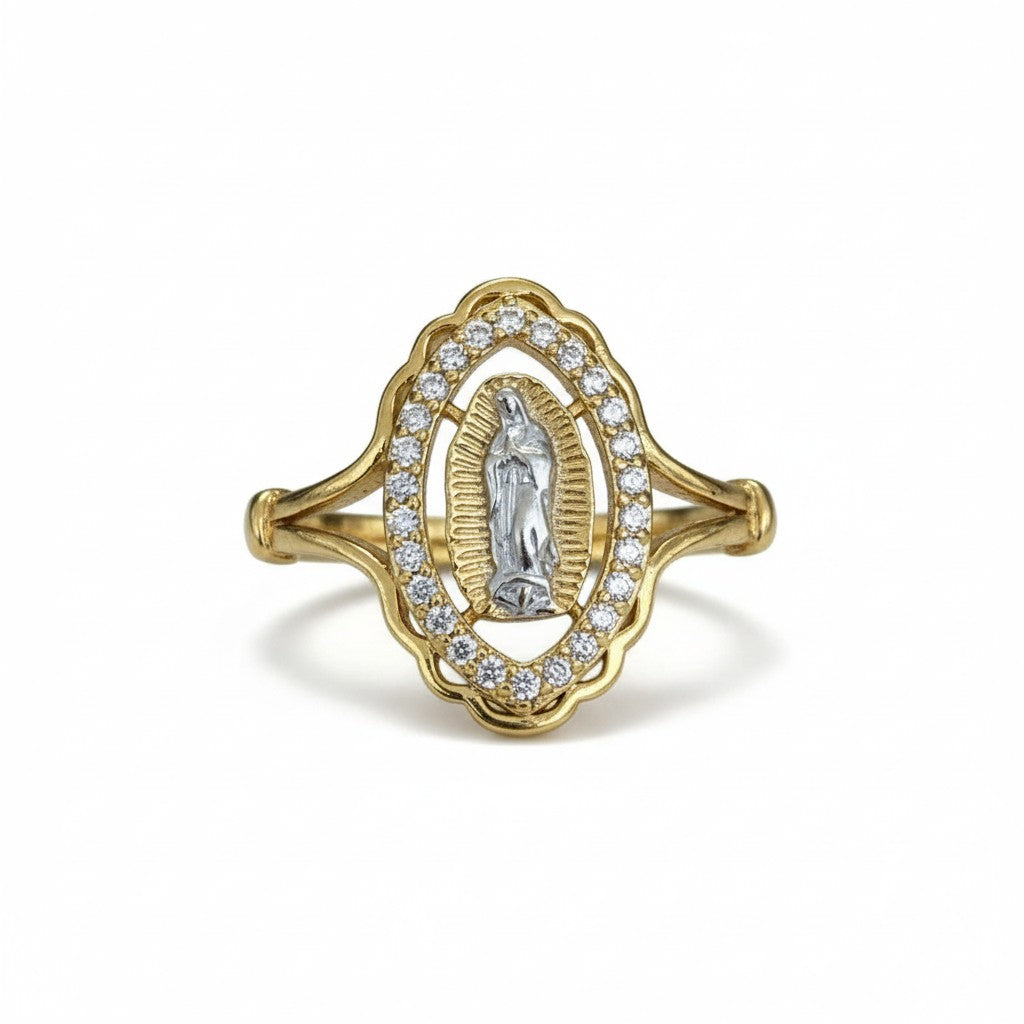 Gold Plated Two Tone Ring Our Lady of Guadalupe