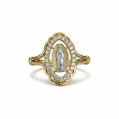 Gold Plated Two Tone Ring Our Lady of Guadalupe