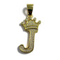 Gold Plated A-Z Crown Initial Pendants CZ