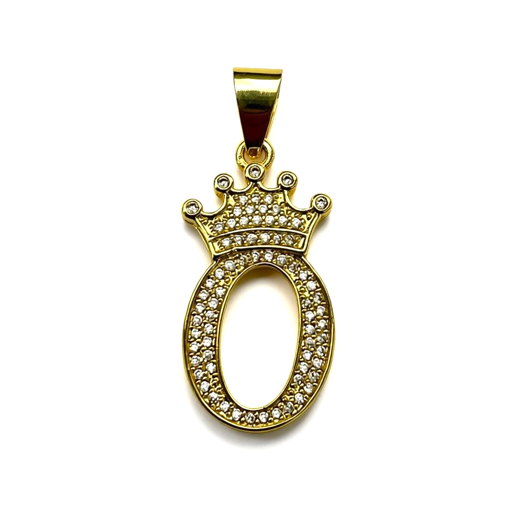 Gold Plated A-Z Crown Initial Pendants CZ - Amafhha Jewels