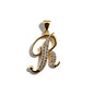 Gold Plated A-Z Cursive Initial Pendants CZ