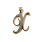Gold Plated A-Z Cursive Initial Pendants CZ