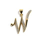 Gold Plated A-Z Cursive Initial Pendants CZ