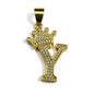Gold Plated A-Z Crown Initial Pendants CZ
