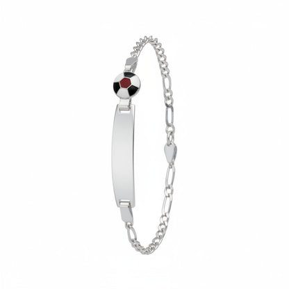 925 Sterling Silver Soccer ID Bracelet