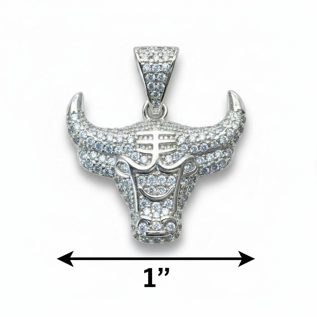 925 Sterling Silver Bull Pendant