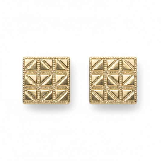 925 Sterling Silver Stud Earrings Nugget Texture