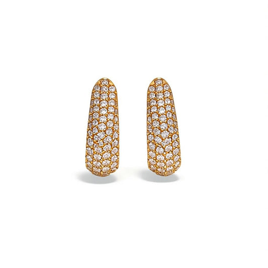 Gold Plated Tapered Hoop Earrings