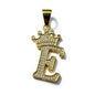 Gold Plated A-Z Crown Initial Pendants CZ