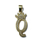 Gold Plated A-Z Crown Initial Pendants CZ