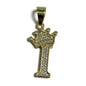 Gold Plated A-Z Crown Initial Pendants CZ