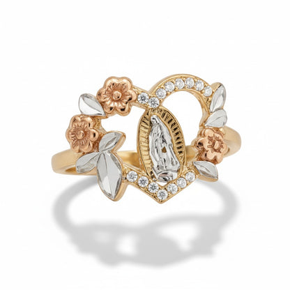 Multi tone Gold Plated Ring Our Lady of Guadalupe