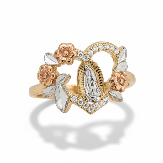 Multi tone Gold Plated Ring Our Lady of Guadalupe