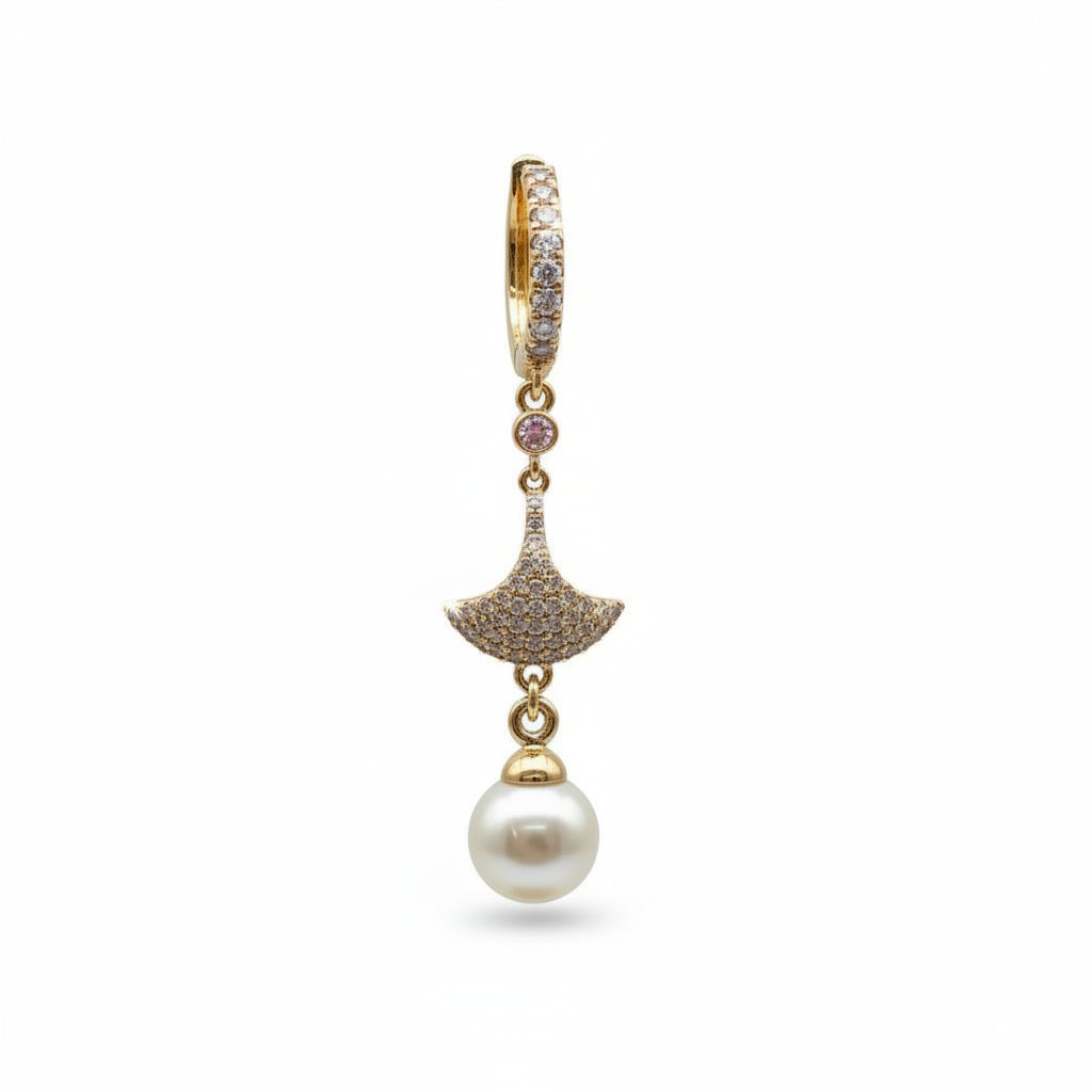Gold Plated Architectural Tapered Pearl Drops