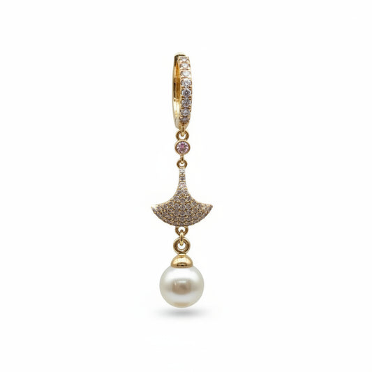 Gold Plated Architectural Tapered Pearl Drops