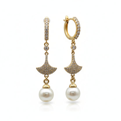 Gold Plated Architectural Tapered Pearl Drops