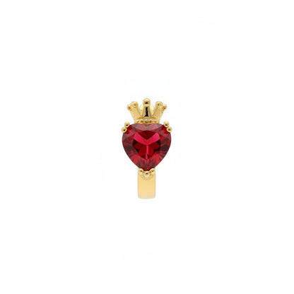 Gold Plated Royal Heart Crown Huggies