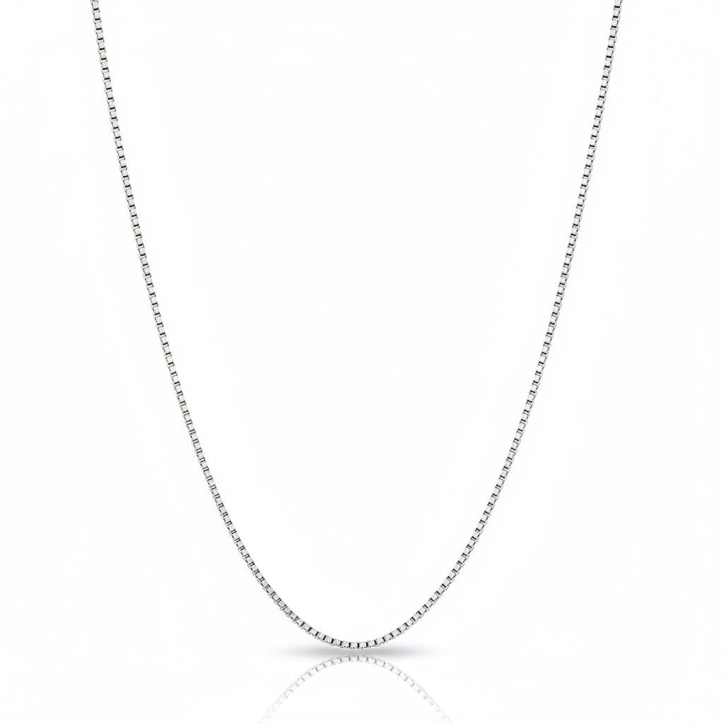 925 Sterling Silver Box Chain 1.3mm - Amafhha Jewels