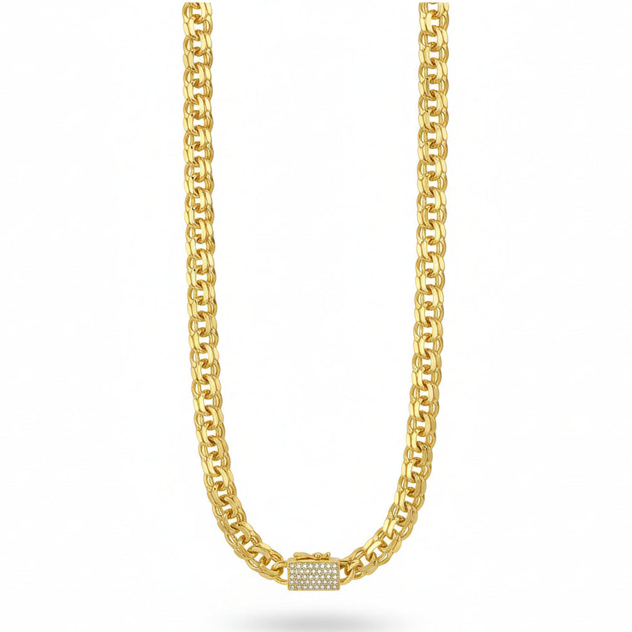 Gold Plated Chino Chain Stone Lock