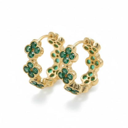 Gold Plated Multi Color Hoop Earrings