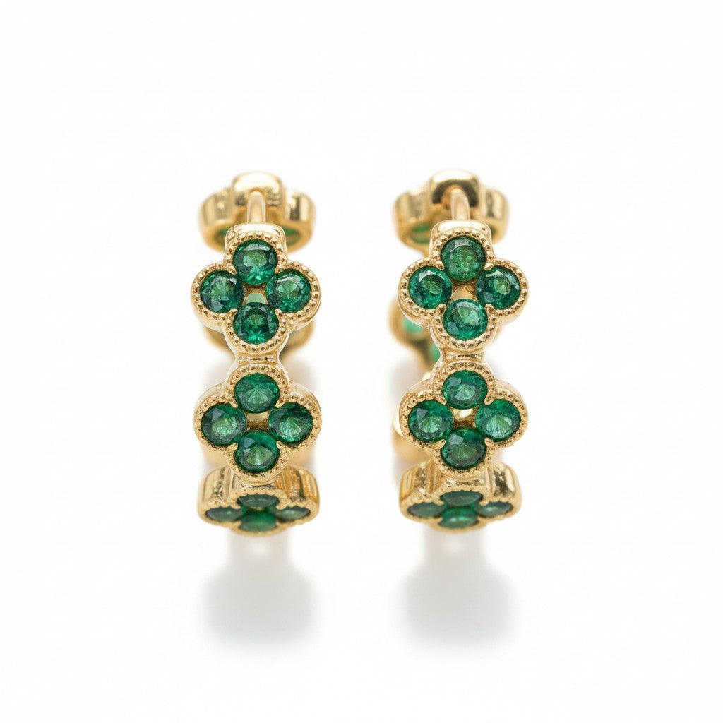 Gold Plated Multi Color Hoop Earrings