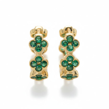 Gold Plated Multi Color Hoop Earrings