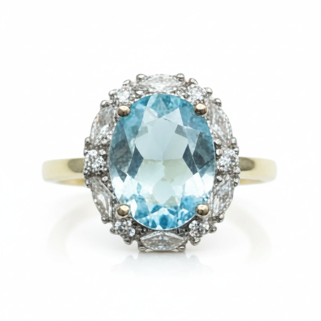 Royal Oval Halo Cocktail Ring - Amafhha Jewels
