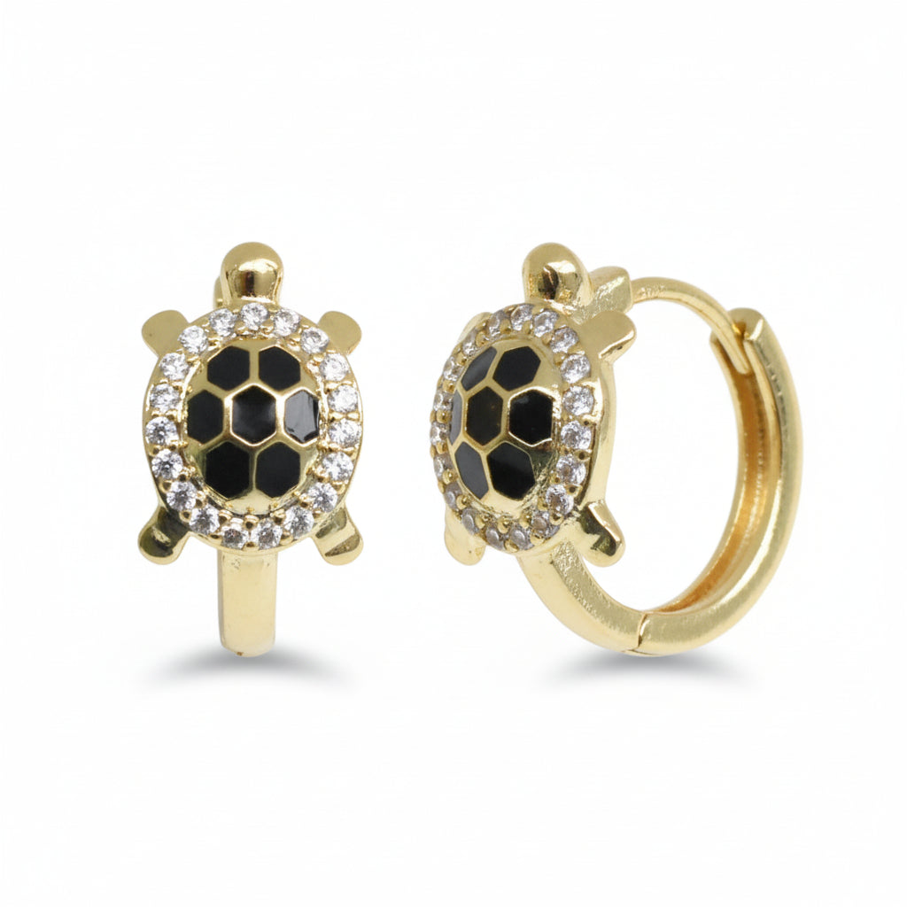 Turtle Enamel Huggie Earrings - Amafhha Jewels