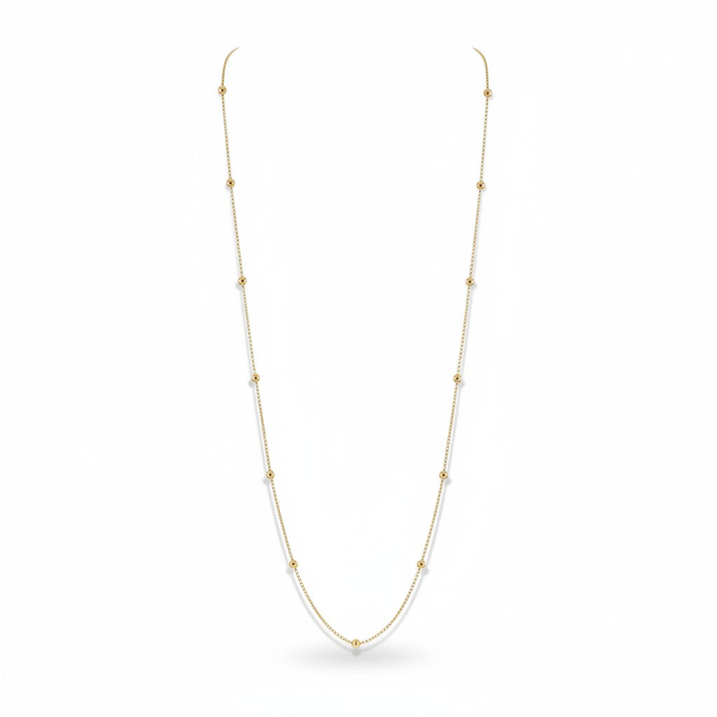 Gold Plated Station Chain Necklace