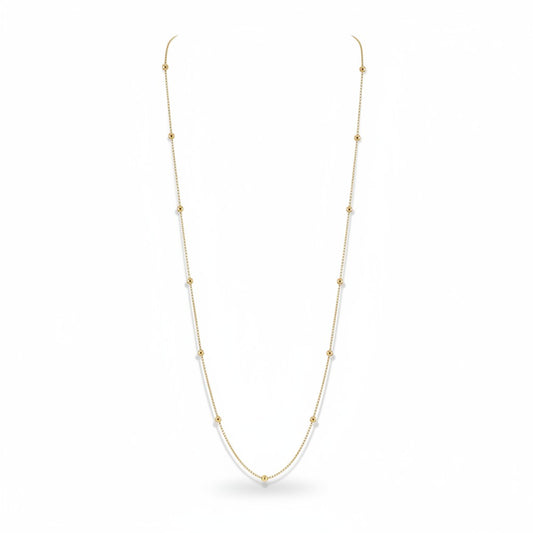 Gold Plated Station Chain Necklace