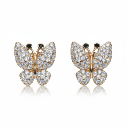 Sparkling Pave Butterfly Stud Earrings - Amafhha Jewels