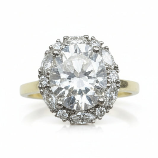 Royal Oval Halo Cocktail Ring