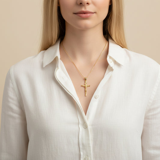 Gold Plated INRI Crucifix Pendant